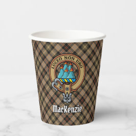 Clan MacKenzie Wappen über Brown Hunting Tartan Pappbecher