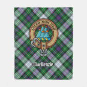 Clan MacKenzie Wappen über Dress Tartan Fleecedecke (Vorderseite)