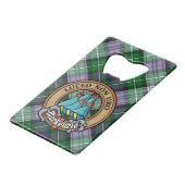 Clan MacKenzie Wappen über Dress Tartan Geldbeutel Flaschenöffner (Vorderseite Schrägansicht)