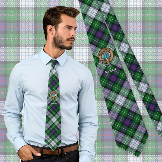 Clan MacKenzie Wappen über Dress Tartan Krawatte