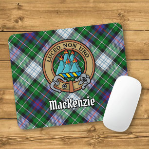 Clan MacKenzie Wappen über Dress Tartan Mousepad