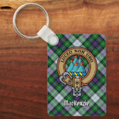 Clan MacKenzie Wappen über Dress Tartan Schlüssela Schlüsselanhänger (Vorderseite)