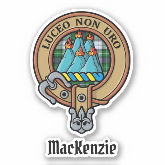 Clan MacKenzie Wappen über Dress Tartan Sticker (Vorderseite)