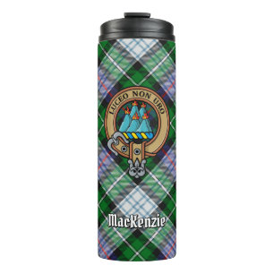 Clan MacKenzie Wappen über Dress Tartan Thermosbecher
