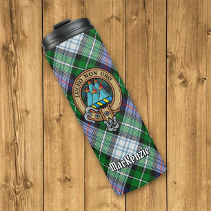 Clan MacKenzie Wappen über Dress Tartan Thermosbecher