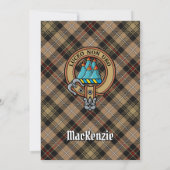 Clan MacKenzie Wappen über Jagd Tartan Einladung (Rückseite)
