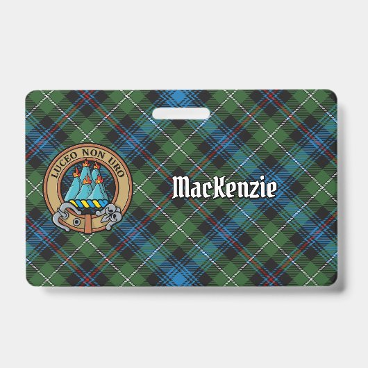 Clan MacKenzie Wappen über Tartan Ausweis (Vorderseite)