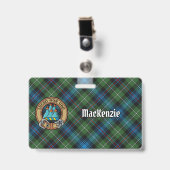 Clan MacKenzie Wappen über Tartan Ausweis (Vorderseite mit Clip)