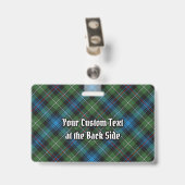Clan MacKenzie Wappen über Tartan Ausweis (Rückseite mit Clip)