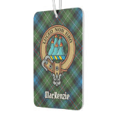 Clan MacKenzie Wappen über Tartan Autolufterfrischer (Links)
