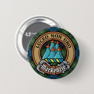 Clan MacKenzie Wappen über Tartan Button