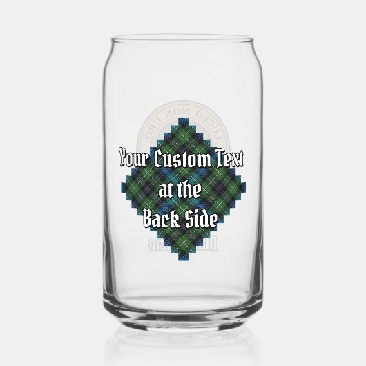 Clan MacKenzie Wappen über Tartan Dosenglas (Rückseite)