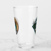 Clan MacKenzie Wappen über Tartan Glas (Links)