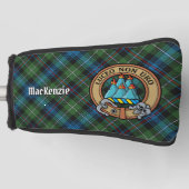 Clan MacKenzie Wappen über Tartan Golf Headcover (Vorderseite)