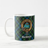 Clan MacKenzie Wappen über Tartan Kaffeetasse (Links)