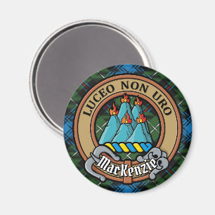 Clan MacKenzie Wappen über Tartan Magnet