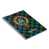 Clan MacKenzie Wappen über Tartan Notizblock (Rechte Seite)