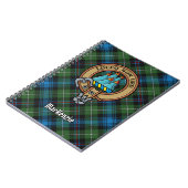 Clan MacKenzie Wappen über Tartan Notizblock (Linke Seite)