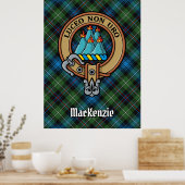 Clan MacKenzie Wappen über Tartan Poster (Küche)