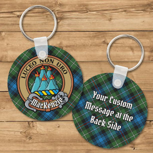 Clan MacKenzie Wappen über Tartan Schlüsselanhänger