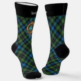Clan MacKenzie Wappen über Tartan Socks Socken