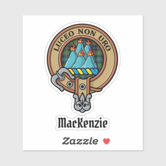Clan MacKenzie Wappen über Tartan Sticker (Blatt)