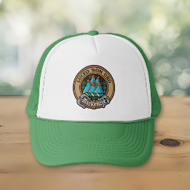 Clan MacKenzie Wappen über Tartan Trucker Hat Truckerkappe