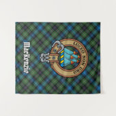 Clan MacKenzie Wappen über Tartan Wandteppich (Vorderseite (Horizontal))