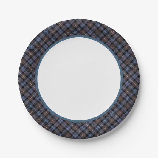 Clan Mackenzie Weathered Tartan Border Pappteller (Vorderseite)