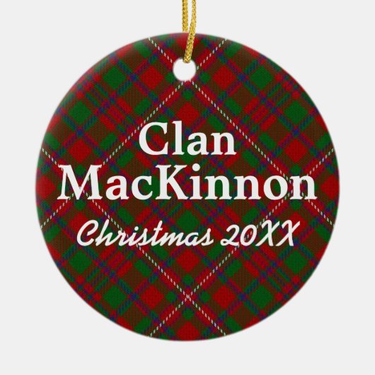 Clan MacKinnon Scottish Tartan Keramikornament (Vorne)
