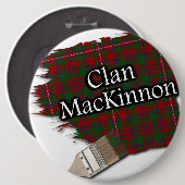 Clan MacKinnon Tartan Paint Brush Button (Vorne & Hinten)