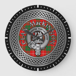Clan MacKinnon Wappen & Tartan Knot Large Clock Große Wanduhr