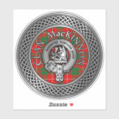 Clan MacKinnon Wappen & Tartan Knot Sticker (Blatt)