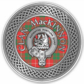 Clan MacKinnon Wappen & Tartan Knot Sticker (Vorderseite)