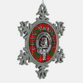 Clan MacKinnon Wappen & Tartan Schneeflocken Zinn-Ornament (Links)