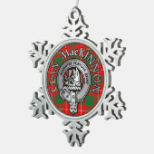 Clan MacKinnon Wappen & Tartan Schneeflocken Zinn-Ornament (Rechts)