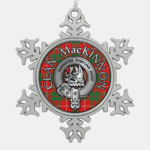 Clan MacKinnon Wappen & Tartan Schneeflocken Zinn-Ornament