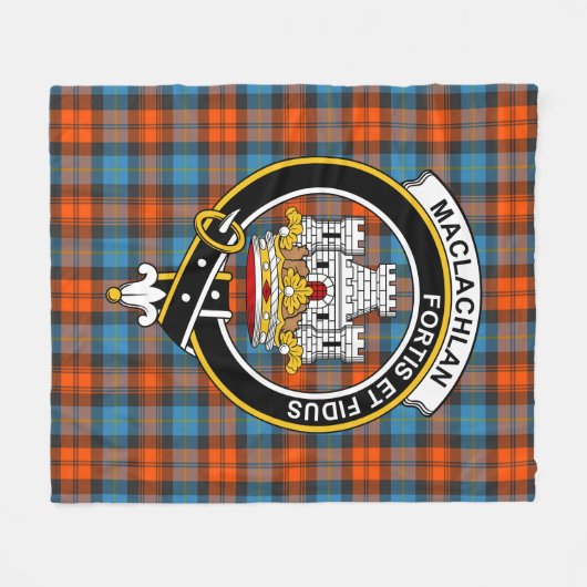 Clan MacLachlan Ancient Tartan Kariert Fleecedecke (Vorderseite (Horizontal))