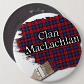 Clan MacLachlan Tartan Paint Brush Button (Vorne & Hinten)