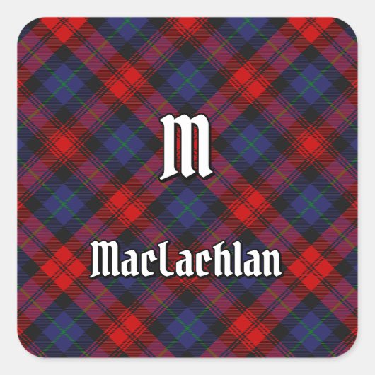Clan MacLachlan Tartan Quadratischer Aufkleber (Vorderseite)