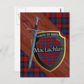 Clan MacLachlan Tartan Sword & Shield Postkarte (Vorne/Hinten)