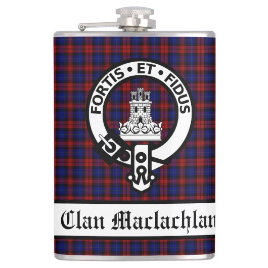 Clan Maclachlan Wappen & Tartan individuell anpass Flachmann (Vorderseite)
