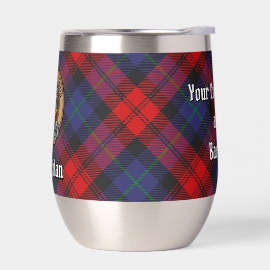 Clan MacLachlan Wappen über Tartan (Links)