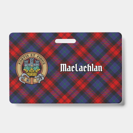 Clan MacLachlan Wappen über Tartan Ausweis (Vorderseite)