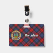 Clan MacLachlan Wappen über Tartan Ausweis (Vorderseite mit Clip)