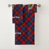 Clan MacLachlan Wappen über Tartan Badhandtuch Set (Insitu)