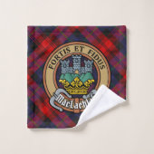 Clan MacLachlan Wappen über Tartan Badhandtuch Set (Waschlappen)
