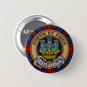 Clan MacLachlan Wappen über Tartan Button
