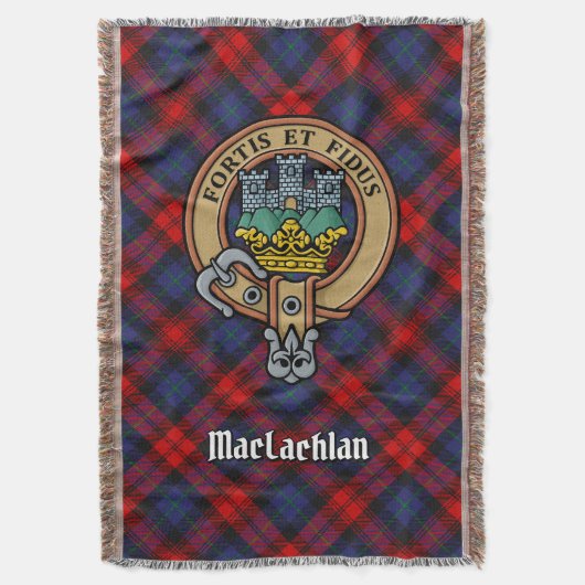 Clan MacLachlan-Wappen über Tartan Decke (Vorderseite Vertikal)