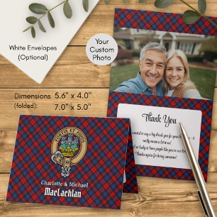 Clan MacLachlan-Wappen über Tartan Einladung